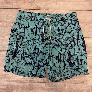 MENS TRUNKS SURF & SWIM BLUE TROPICAL HAWAIIAN BOARD SHORTS SIZE 36